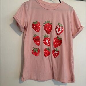 Pink Strawberry Kids T-Shirt